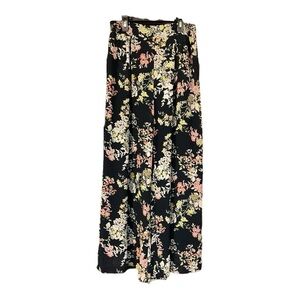 Cato Est. 1946 Navy Blue Floral Wide Leg Loose Fitting Palazzo Pants Size Medium